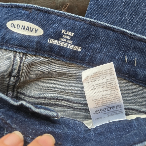 Old Navy Womens Flare Ankle High Rise Denim Blue Jeans Size 0 NWT - Picture 4 of 4